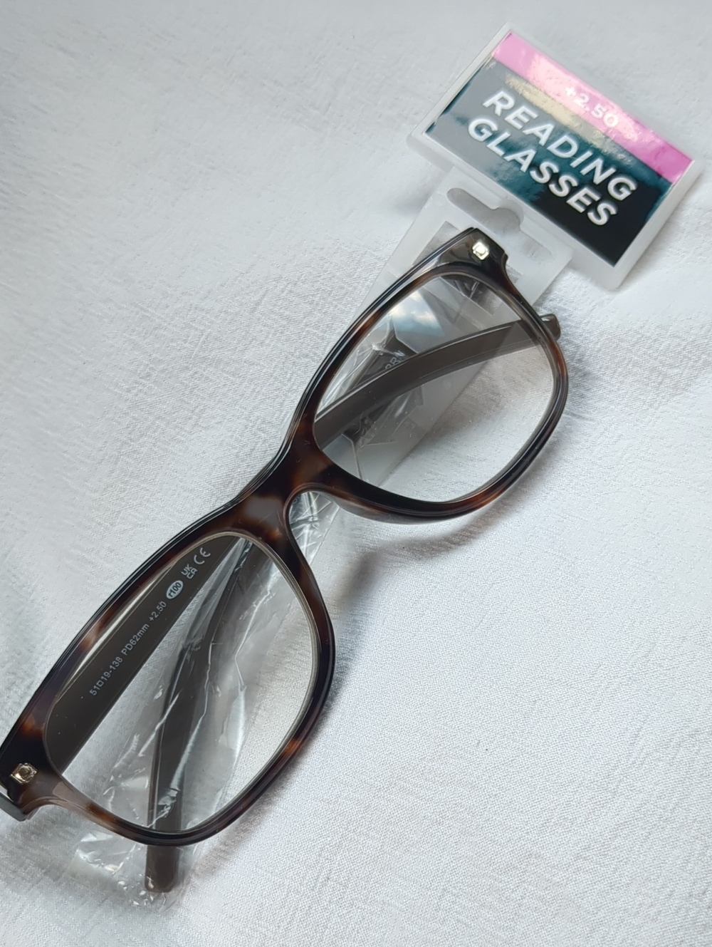 New +2.50 Reading Glasses in Tortoiseshell Brown